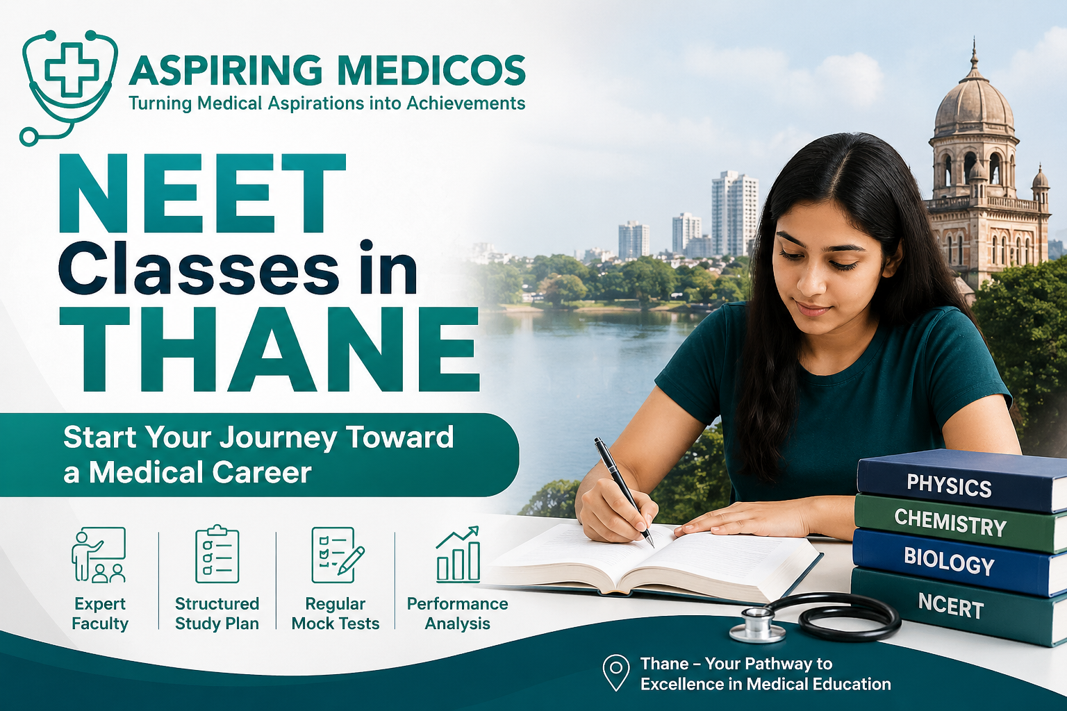 NEET classes in Thane by Aspiring Medicos with student preparing for medical entrance exam
